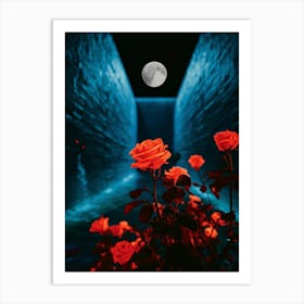 Roses In The Moonlight 3 Art Print