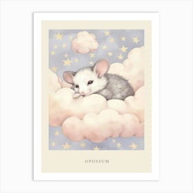 Sleeping Baby Opossum Nursery Poster Art Print