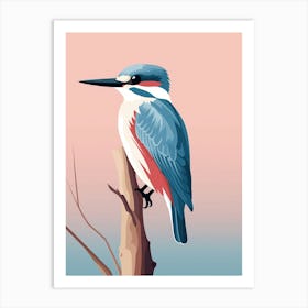 Minimalist Kingfisher 3 Illustration Art Print
