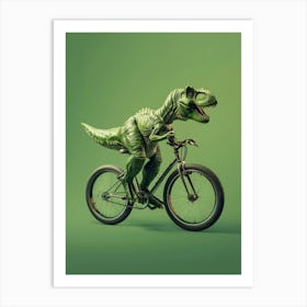 Dinosaur Riding A Bike 2 Art Print