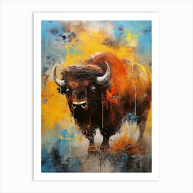 Bison Geometric Abstract 5 Art Print