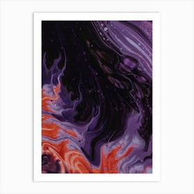 Purple And Orange Swirls Art Print