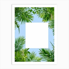 Frame With Palm Leaves Art Print