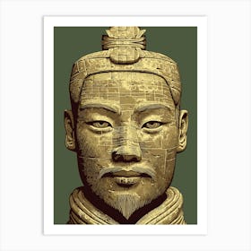 Terracotta Warrior Ancient Gold Art Art Print