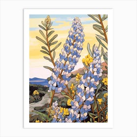 Bluebonnet 2 Flower Painting Art Print