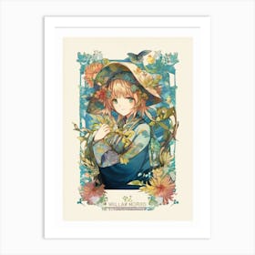 william morris Girl In A Hat Art Print