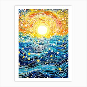 Sunset Over The Ocean Art Print