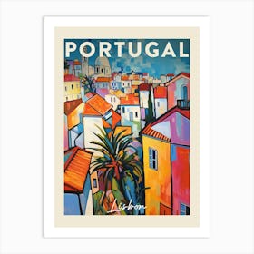 Lisbon Portugal 4 Fauvist Painting  Travel Poster Art Print