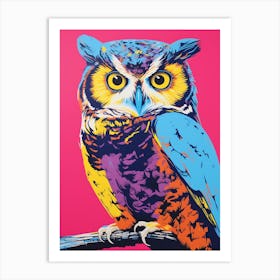 Andy Warhol Style Bird Eastern Screech Owl 3 Art Print