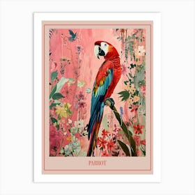 Floral Animal Painting Parrot 3 Poster Art Print