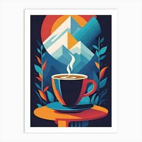 Coffee And Mountains Art Print