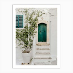 Green Door in Ostuni, Puglia, Italy | Cita Bianca | Travel Photography Art Print