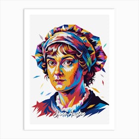 Jane Austen 02 Portrait WPAP Pop Art Art Print