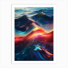 Abstract Ocean Wave Print Art Print