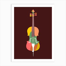 Cello Colorful Pop art Art Print