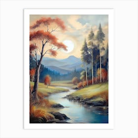 Sunset By The River 6 Art Print