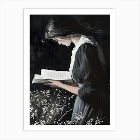 Girl Reading A Book 2 Art Print