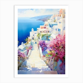 Seaview Mediterranean Hotel Terrace Decor Art Print