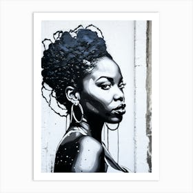 Graffiti Mural Of Beautiful Black Woman 68 Art Print