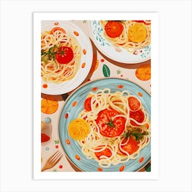 Spaghetti Pasta Food Kitchen Art Print