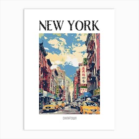 Chinatown New York Colourful Silkscreen Illustration 2 Poster Art Print