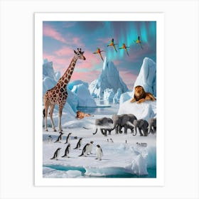 Frozen Fantasia A Surreal South Pole Landscape Art Print