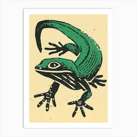 Bold Block Lizard 1 Art Print