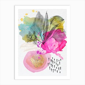 Bohemian colorful watercolor Painting Art Print