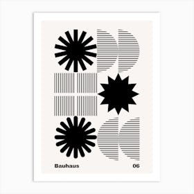 Geometric Bauhaus Poster B&W 6 Art Print