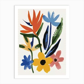 Painted Florals Bird Of Paradise 2 Art Print