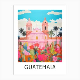 Guatemala Maximalist Travel Poster Vibrant Colour  Art Print