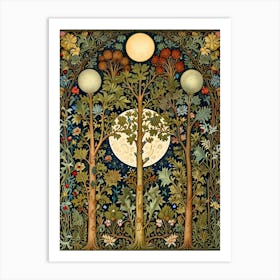 William Morris Moonlight In The Trees 4 Art Print