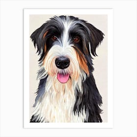 Bearded Collie 2 Watercolour Dog Art Print