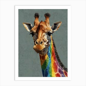 Rainbow Giraffe 5 Art Print