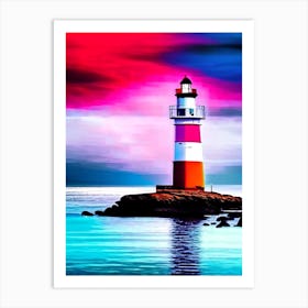 Lighthouse Waterscape Pop Art Photography 2 Art Print