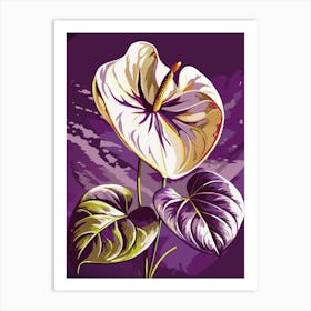 Anthurium Flower Purple Tones Art Print