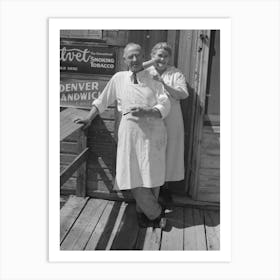 Storekeeper And His Wife In Front Of Their Store At Section 30, Bust Iron Mining Town Near Winton, Minnesota By Russel Art Print