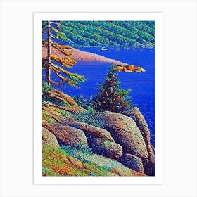 Acadia National Park United States Of America Pointillism Art Print