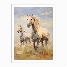 Horses Painting In Mongolia 4 Art Print