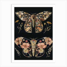 Nocturnal Butterfly William Morris Style 10 Art Print