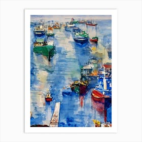 Port Of Chennai India Abstract Block harbour Art Print