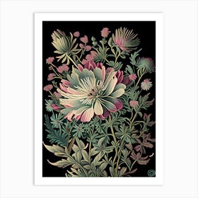 Aster 3 Floral Botanical Vintage Poster Flower Art Print