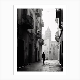 Naples, Italy, Mediterranean Black And White Photography Analogue 3 Art Print