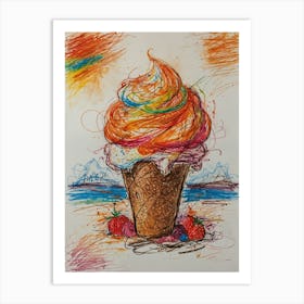 Ice Cream Cone 101 Art Print