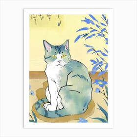 Van Gogh Cat 1 Art Print