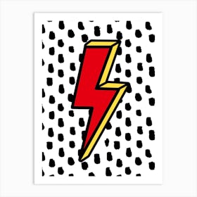 Red & Yellow Lightning Bolt Art Print