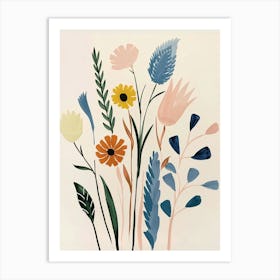 Painted Florals Fountain Grass 2 Art Print