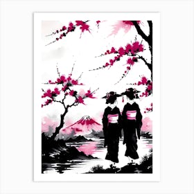 Traditional Japanese Art Style Geisha Girls 4 Art Print