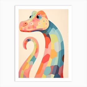 Colourful Dinosaur Brachiosaurus 5 Art Print