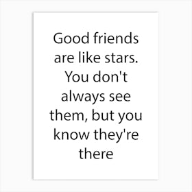 Friendship Quote 11 Art Print